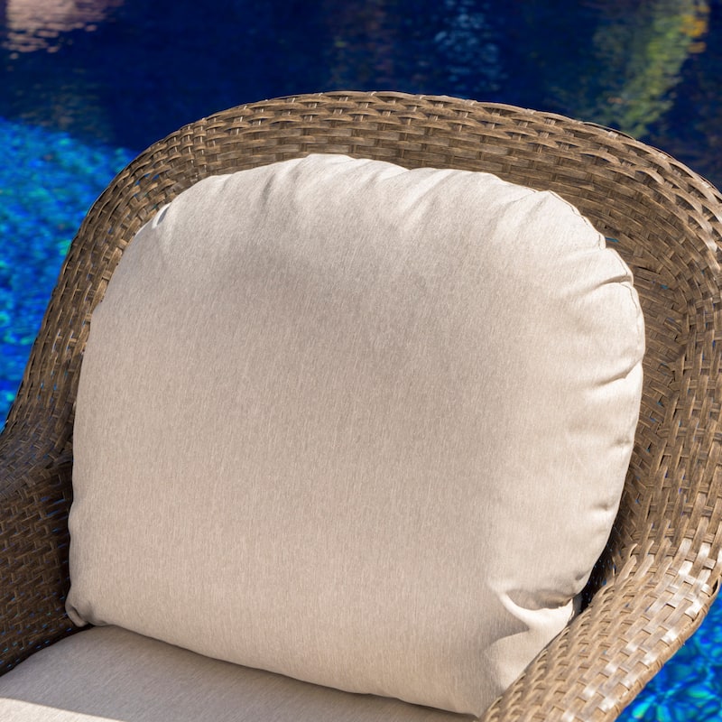 Liam Outdoor 3-piece Wicker Swivel Seating Set with Cushion by Christopher Knight Home