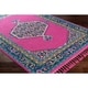 preview thumbnail 9 of 15, Boho Medallion Tassel Bright Pink Area Rug - 9'3" x 12'1"