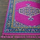 preview thumbnail 7 of 15, Boho Medallion Tassel Bright Pink Area Rug - 9'3" x 12'1"