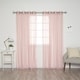 preview thumbnail 6 of 32, Aurora Home Pastel Tulle Lace Curtain Panel Pair 84 Inches - dusty pink