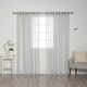 preview thumbnail 4 of 32, Aurora Home Pastel Tulle Lace Curtain Panel Pair 84 Inches - Grey