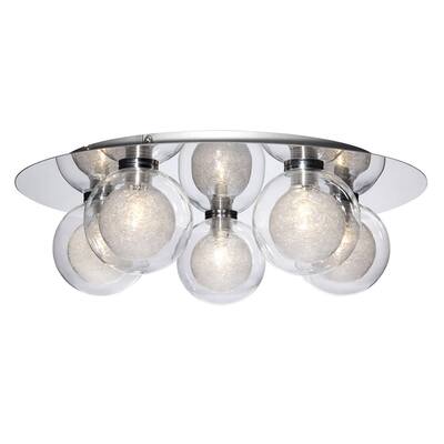 Eurofase Cambria 5-Light Flushmount, Chrome Finish - 28016-014 - 4.75" high x 16" in diameter - 4.75" high x 16" in diameter