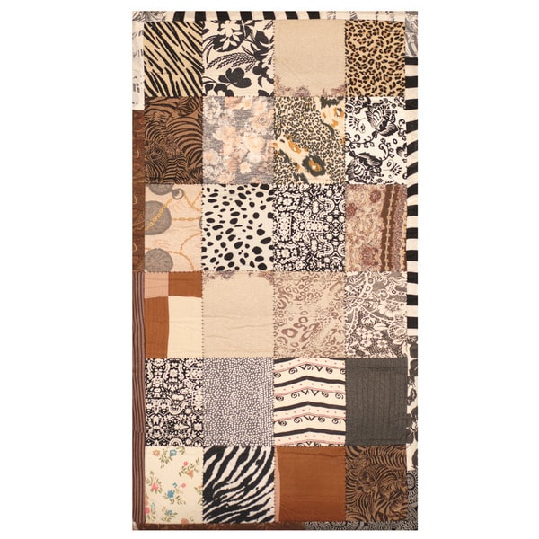 Handmade Memory Foam Cotton Patchwork Rug (India) - 3' x 5'