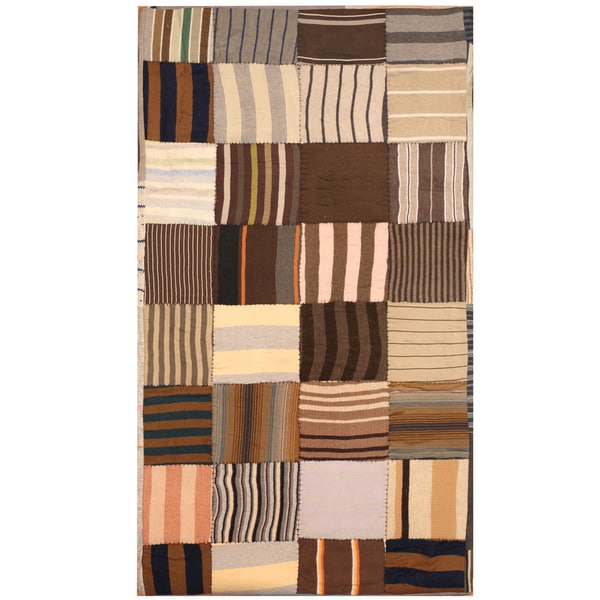 Handmade Memory Foam Cotton Patchwork Rug (India) - 3' x 5'