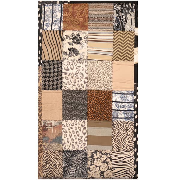 slide 1 of 3, Handmade One-of-a-Kind Memory Foam Cotton Patchwork Rug (India) - 3' x 5'