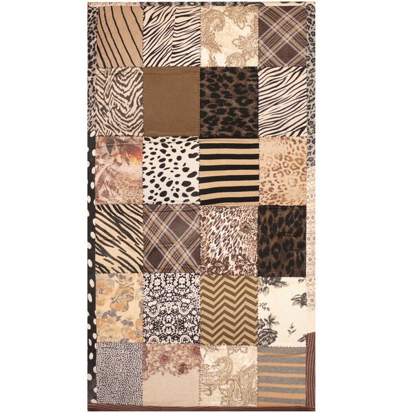 Handmade Memory Foam Cotton Patchwork Rug (India) - 3' x 5'