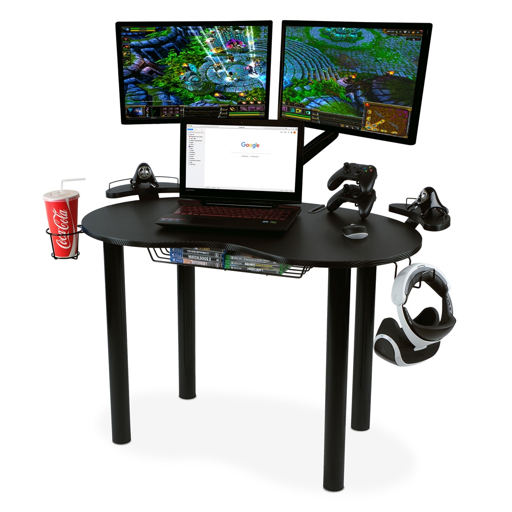 Shop Atlantic Eclipse Gaming Desk With Black Steel Legs Black