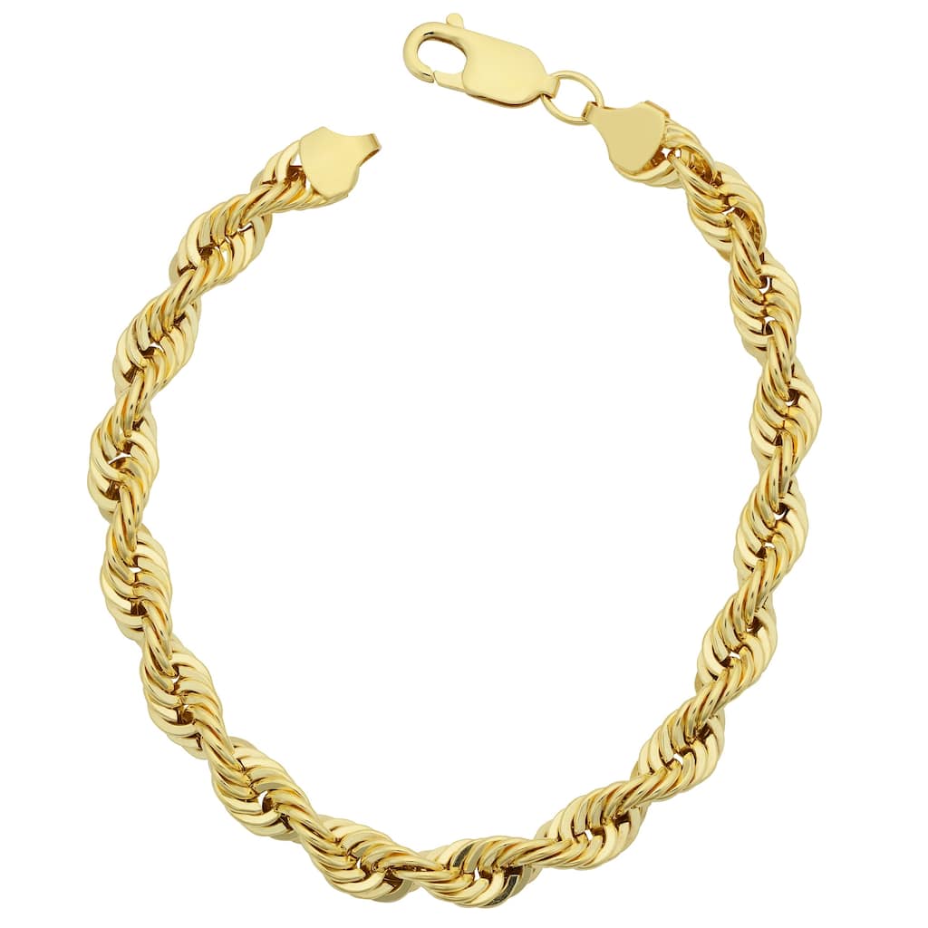 Fremada Men's 14k Yellow Gold Filled Bold 6-mm Rope Chain Bracelet