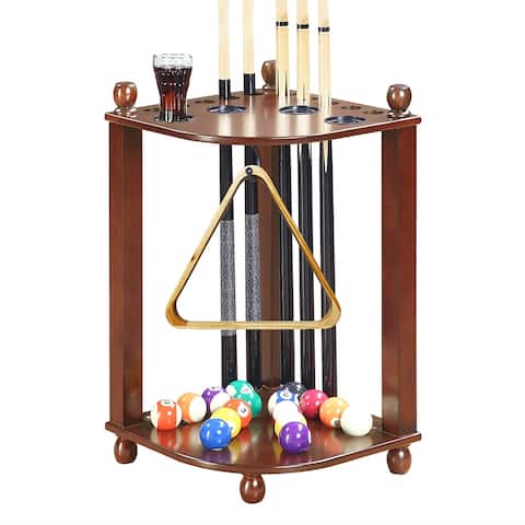Regent Corner Floor Cue Rack - Walnut Finish