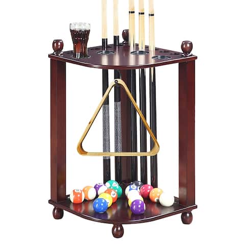 Regent Corner Floor Cue Rack - Mahogany Finish