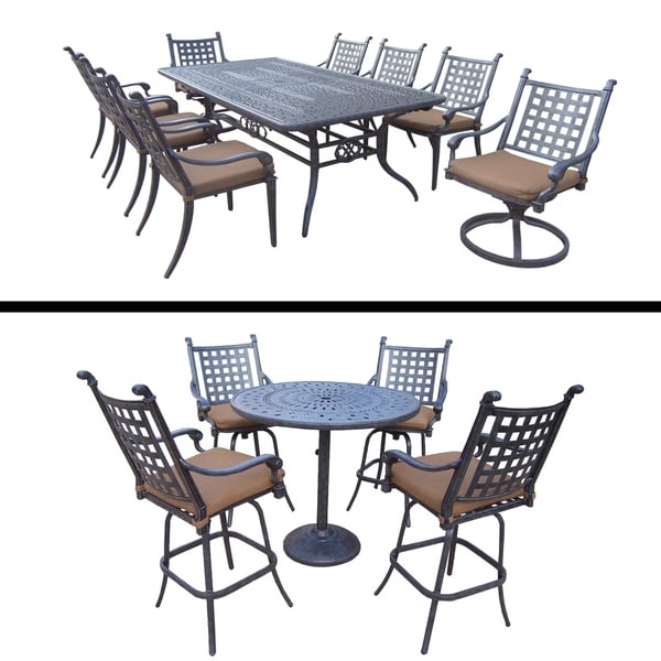 5 Pc Bar Set and 9 Pc Dining Set with Extendable Table