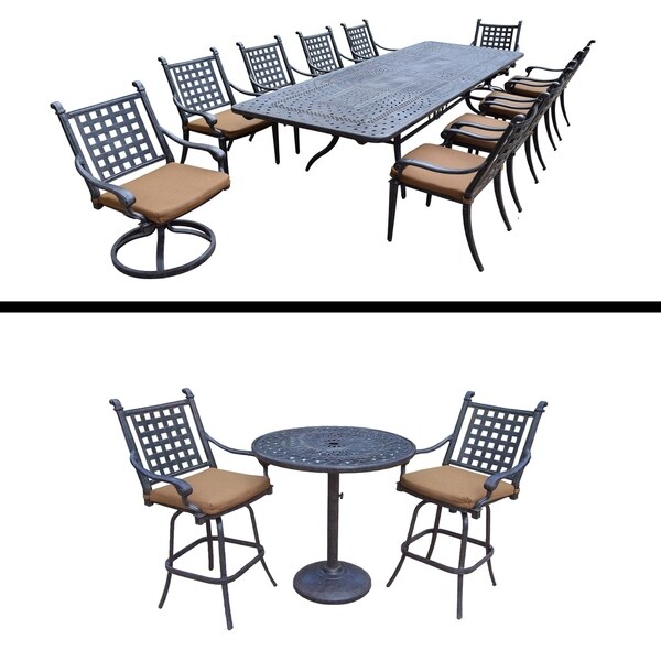 11 Pc Dining Set With Extendable Table And 3 Bar 11 Pc Dining Set With Extendable Table And 3 Bar