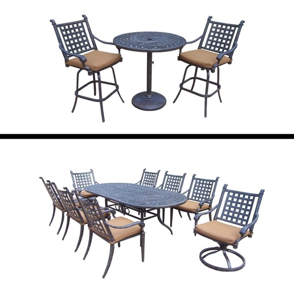 9 Pc Dining Set With 6 Chairs 2 Swivel Rockers And 3 Bar 9 Pc Dining Set With 6 Chairs 2 Swivel Rockers And 3 Bar