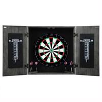 Drifter Solid Wood Dartboard Cabinet - Reclaimed Pine with Distressed Timberwood Finish, Sisal Fiber for Steel Tip Darts