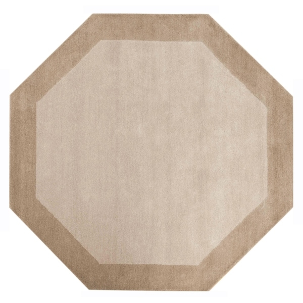 Off-White Border (6'x6') Octagon Rug - 6' x 6'