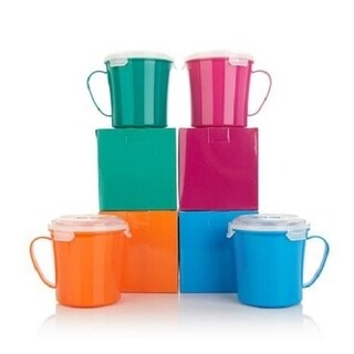 Bell Howell Set of 4 Microwavable Mugs with Vented Lids
