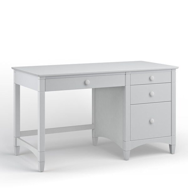 Essex Pedestal Desk with Four Drawers, Dove Gray