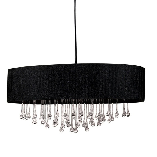 Eurofase Penchant 6 Light Oval Pendant Black Finish Eurofase Penchant 6 Light Oval Pendant Black Finish Fabric Shade 16034