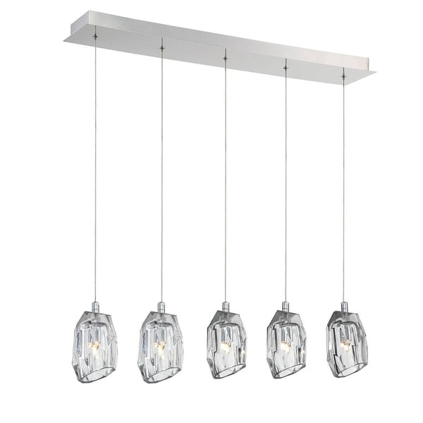 Eurofase Diffi 5-Light Linear Chandelier, Chrome Finish - 29089-017