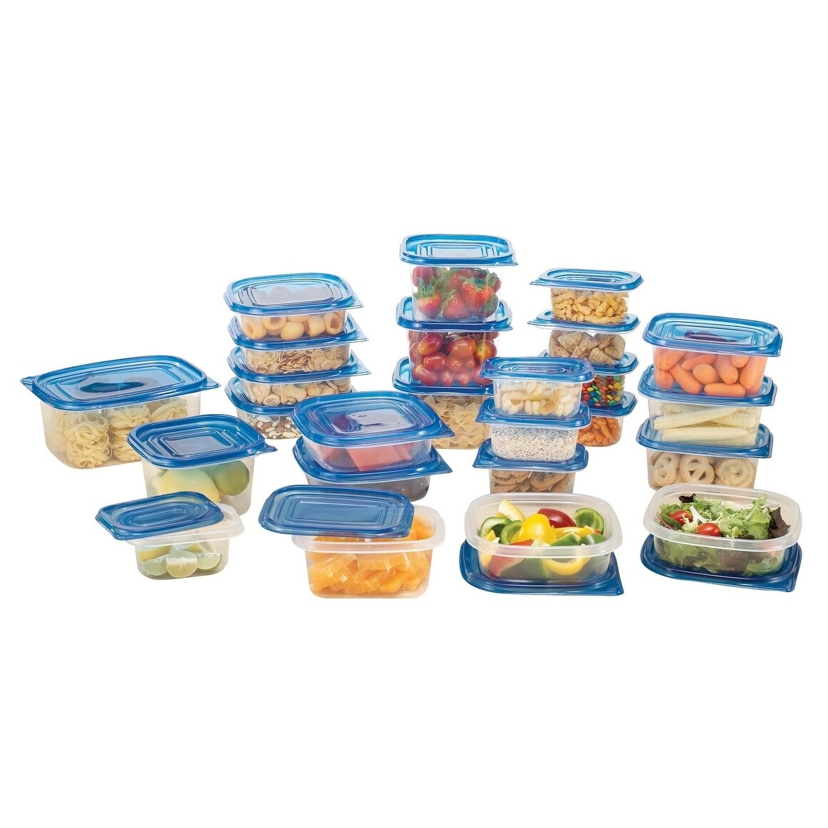 54 Pcs Reusable Plastic Food Storage Containers Set with Air Tight Lids -  Bed Bath & Beyond - 11643811