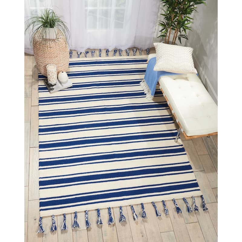 Nourison Solano Striped Dhurri Reversible Area Rug