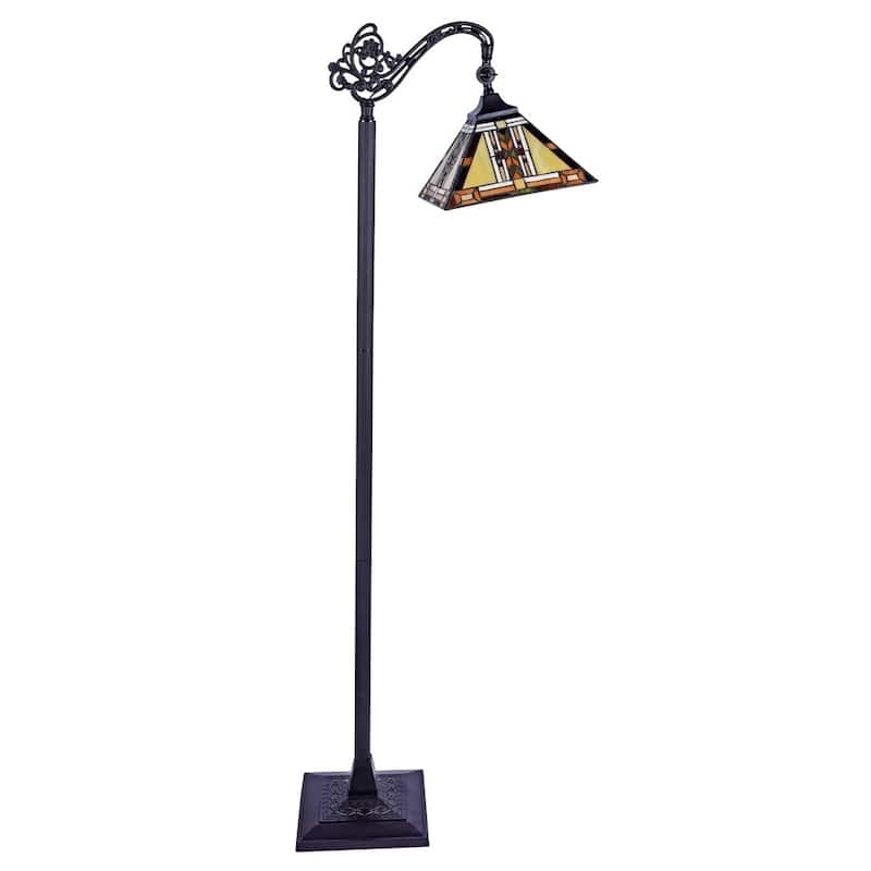 Gode Tiffany Style 1-light Blackish Bronze Floor Lamp