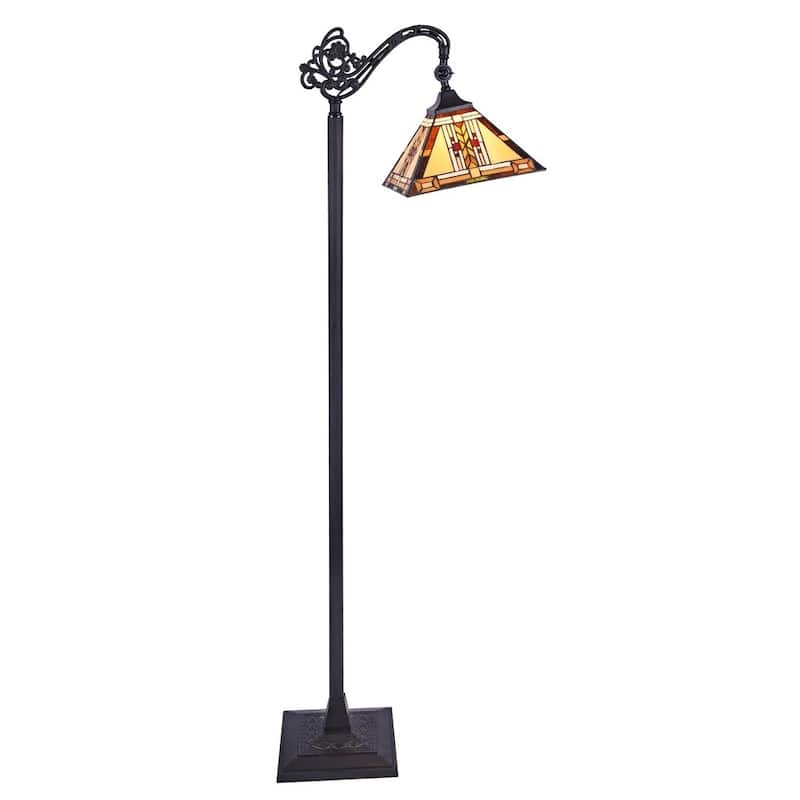 Gode Tiffany Style 1-light Blackish Bronze Floor Lamp