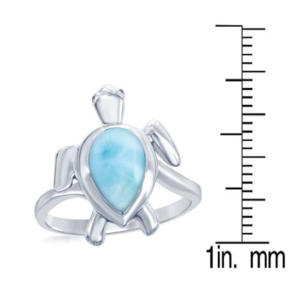 AA larimar 1.20 ct gemstone handmade turtle women solitaire zodiac ring in 925 sterling silver perfect gift for women wedding birthday
