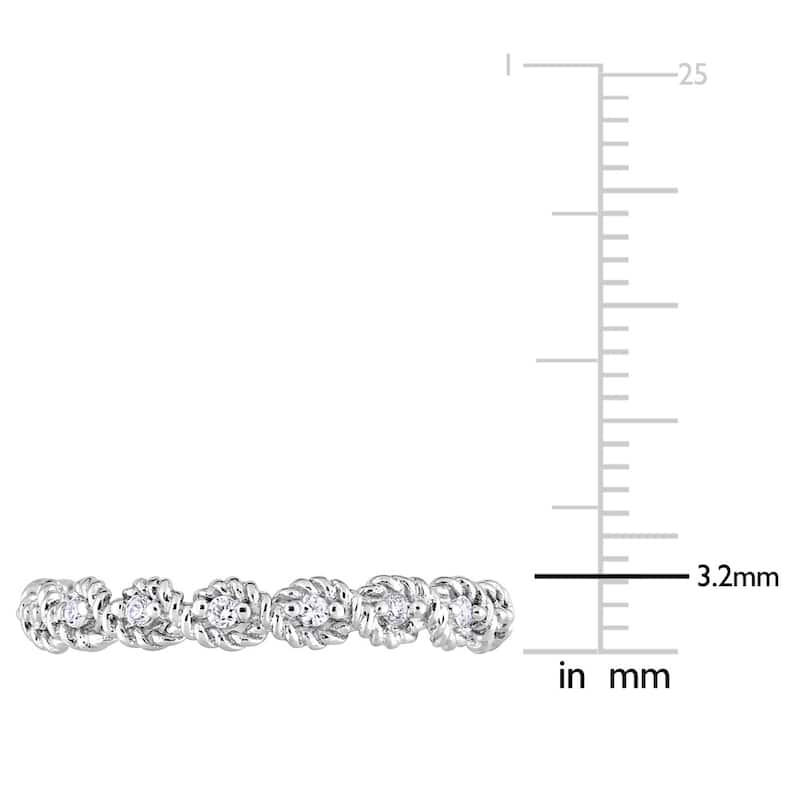 Miadora Signature Collection 10k White Gold 1/6ct TDW Diamond Infinity Eternity Band