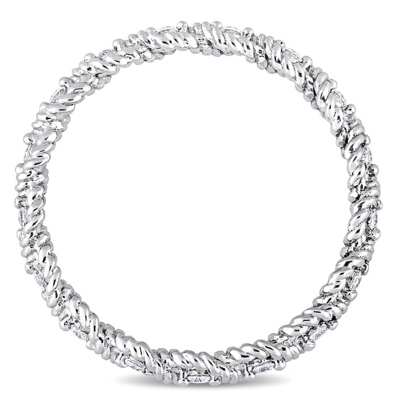 Miadora Signature Collection 10k White Gold 1/6ct TDW Diamond Infinity Eternity Band