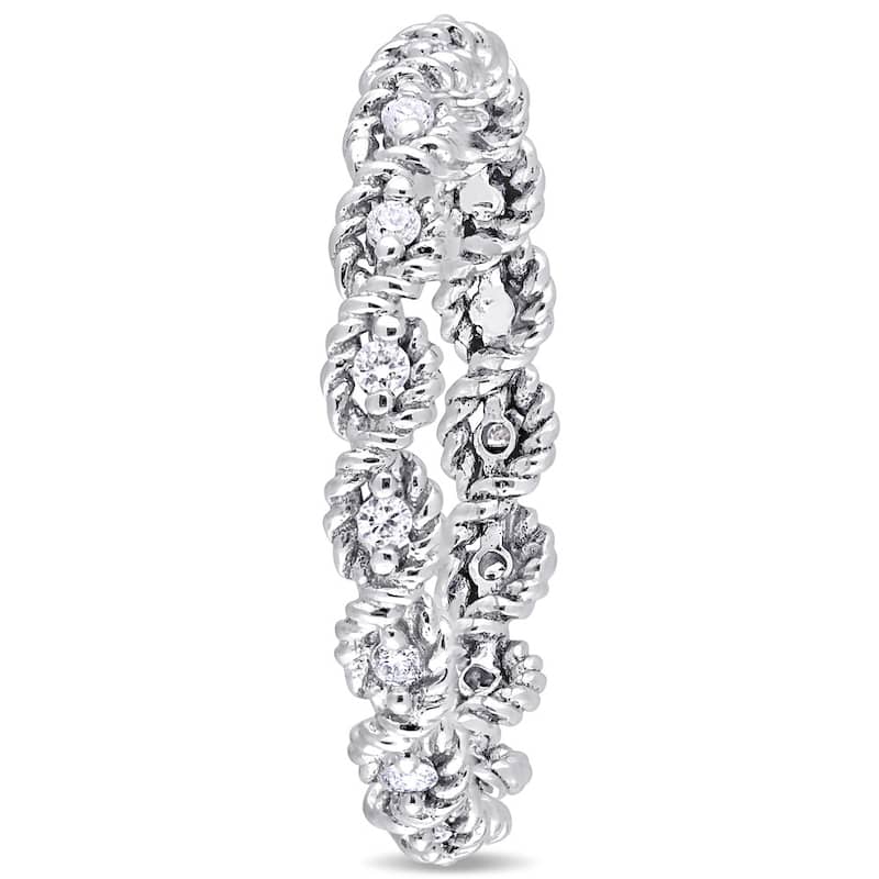 Miadora Signature Collection 10k White Gold 1/6ct TDW Diamond Infinity Eternity Band