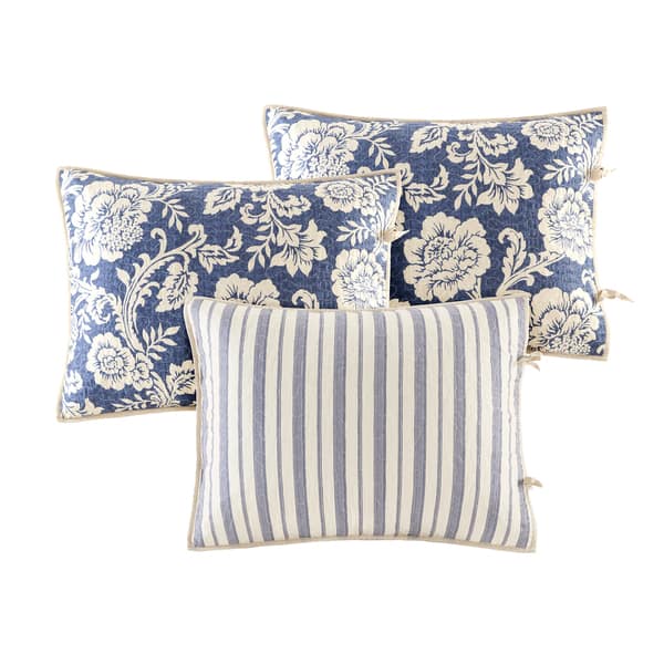 Shop Madison Park Georgia Navy Printed 6 Pieces Cotton Twill