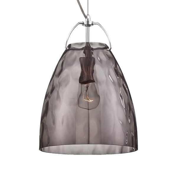 Eurofase Amero Faceted Blown Glass Light Pendant, Smoke Glass Shade - 22900-029