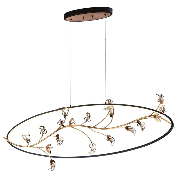 Eurofase Peralta Led Ring Oval Chandelier Bronze Eurofase Peralta Led Ring Oval Chandelier Bronze Suspended With Antique Gold Leaf Branches And