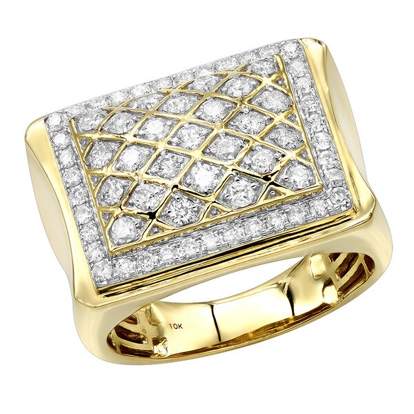 Shop Luxurman Affordable 10k Gold Diamond Ring For Men 1 35c Pinky