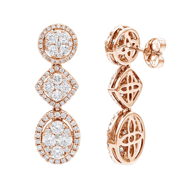 Luxurman 14k Gold Designer Diamond Drop Earrings For Women 2 5 Luxurman 14k Gold Designer Diamond Drop Earrings For Women 2 5ct