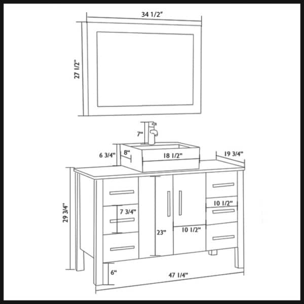 48 Bathroom Vanity Set Organizer Top Vessel Sink W/ Faucet Drain Cabinet  Combo - On Sale - Bed Bath & Beyond - 37515925