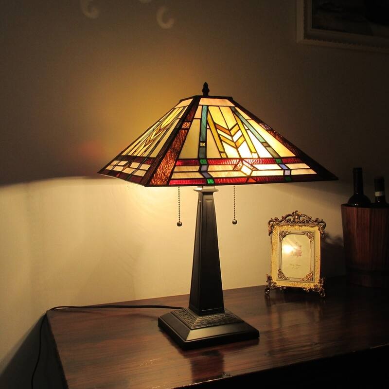 Tarben Tiffany Style 2-light Blackish Bronze Table Lamp