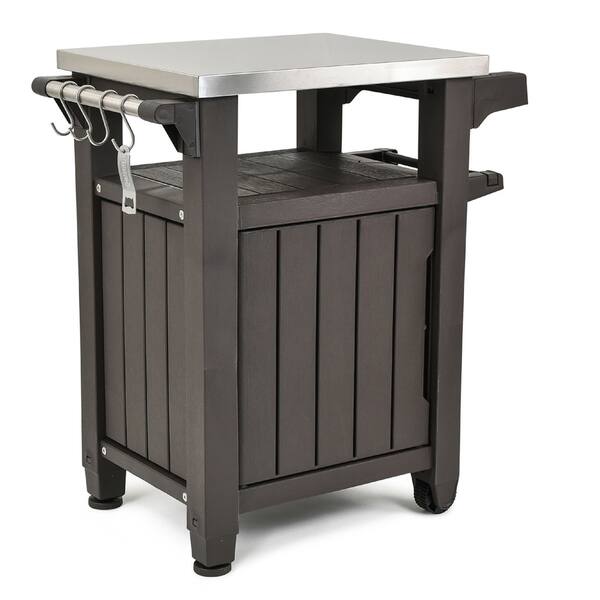 Keter Unity Indoor Outdoor Serving Cart Prep Station With Keter Unity Indoor Outdoor Serving Cart