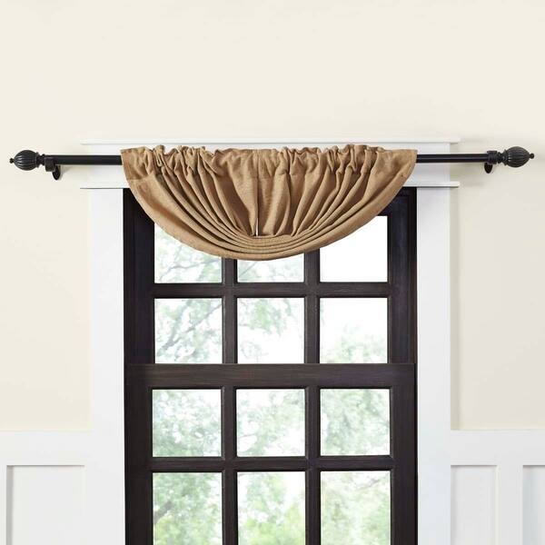 Shop Farmhouse Kitchen Curtains Vhc Burlap Chocolate Balloon