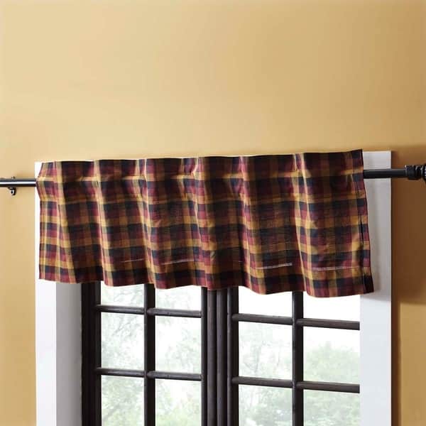 Shop Red Primitive Kitchen Curtains Vhc Heritage Farms Valance Rod