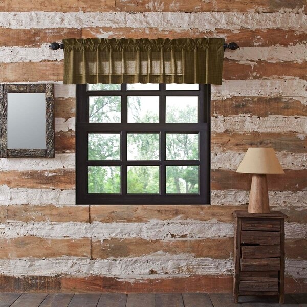 Shop Green Rustic Kitchen Curtains VHC Tea Cabin Green ...