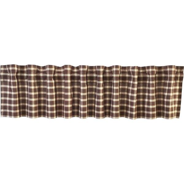 Shop Brown Rustic Kitchen Curtains Vhc Rory Valance Rod Pocket