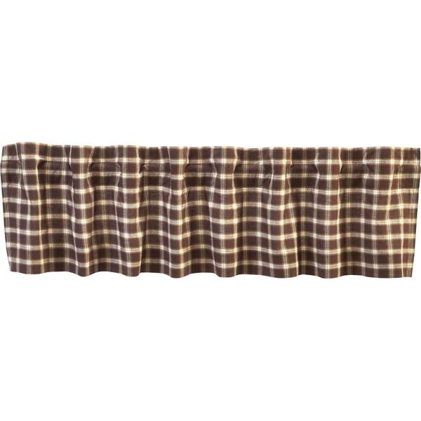 Shop Brown Rustic Kitchen Curtains Vhc Rory Valance Rod Pocket