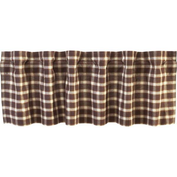 Shop Brown Rustic Kitchen Curtains Vhc Rory Valance Rod Pocket