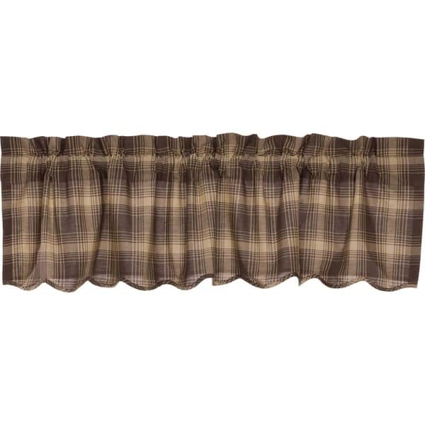 Shop Brown Rustic Kitchen Curtains Vhc Dawson Star Valance Rod