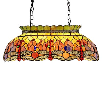 Chloe Anisoptera Purity Collection Tiffany Style 3-light Dark Bronze Pendant