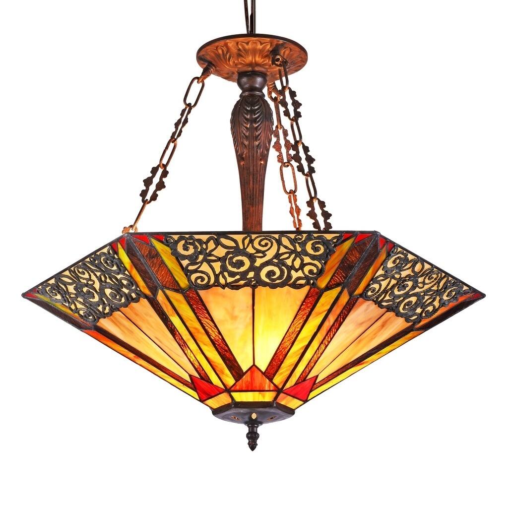 Evelyn Tiffany Style 3-light Dark Antique Bronze Pendant
