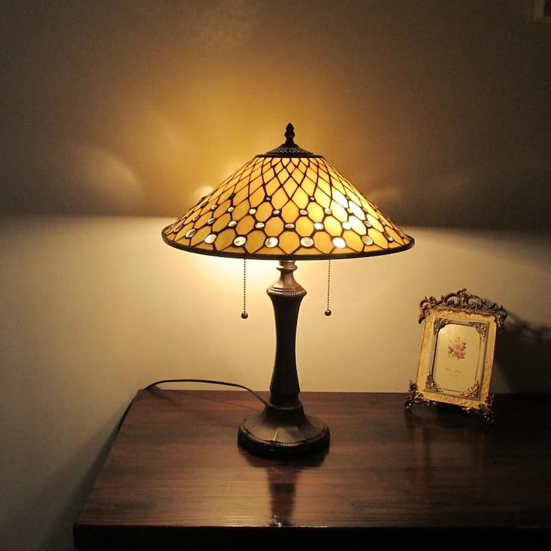 Tiffany Style 2-light Blackish Bronze Table Lamp