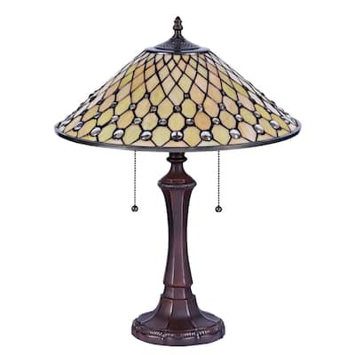 Tiffany Style 2-light Blackish Bronze Table Lamp